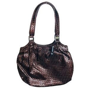 New Directions Woven Criss Cross Stitch Large Shoulder Bag NWT